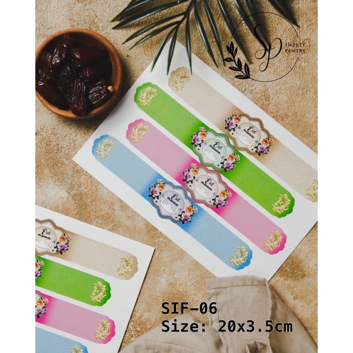 

Stiker Sticker Hiasan Dus Box Kotak Toples Lebaran Idul Fitri 058