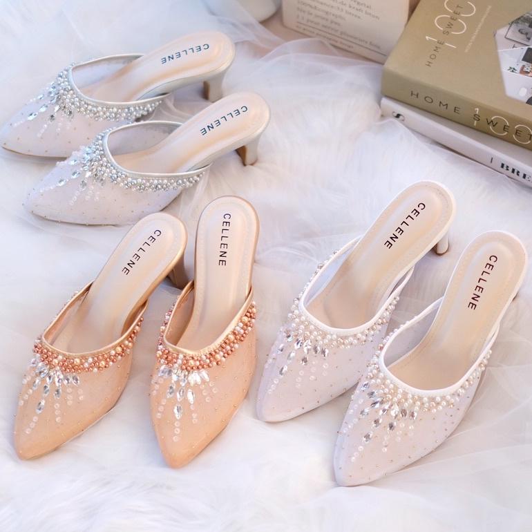 HOT SALE CELLENE Primrose Beads Heels (3warna) / wedding shoes 7cm payet