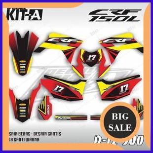 Decal CRF 150 L WARNA MERAH HITAM LIS KUNING D-I2-500 1M4R23 onderdil