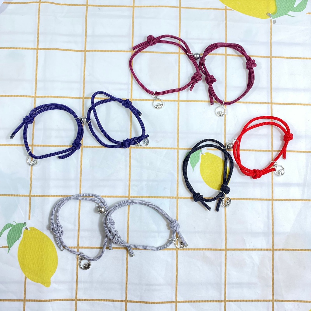 MMM Gelang Couple Tali Magnet Attract Gelang Persahabatan Lucu Aneka Warna Bracelet Pasangan Wanita Pria