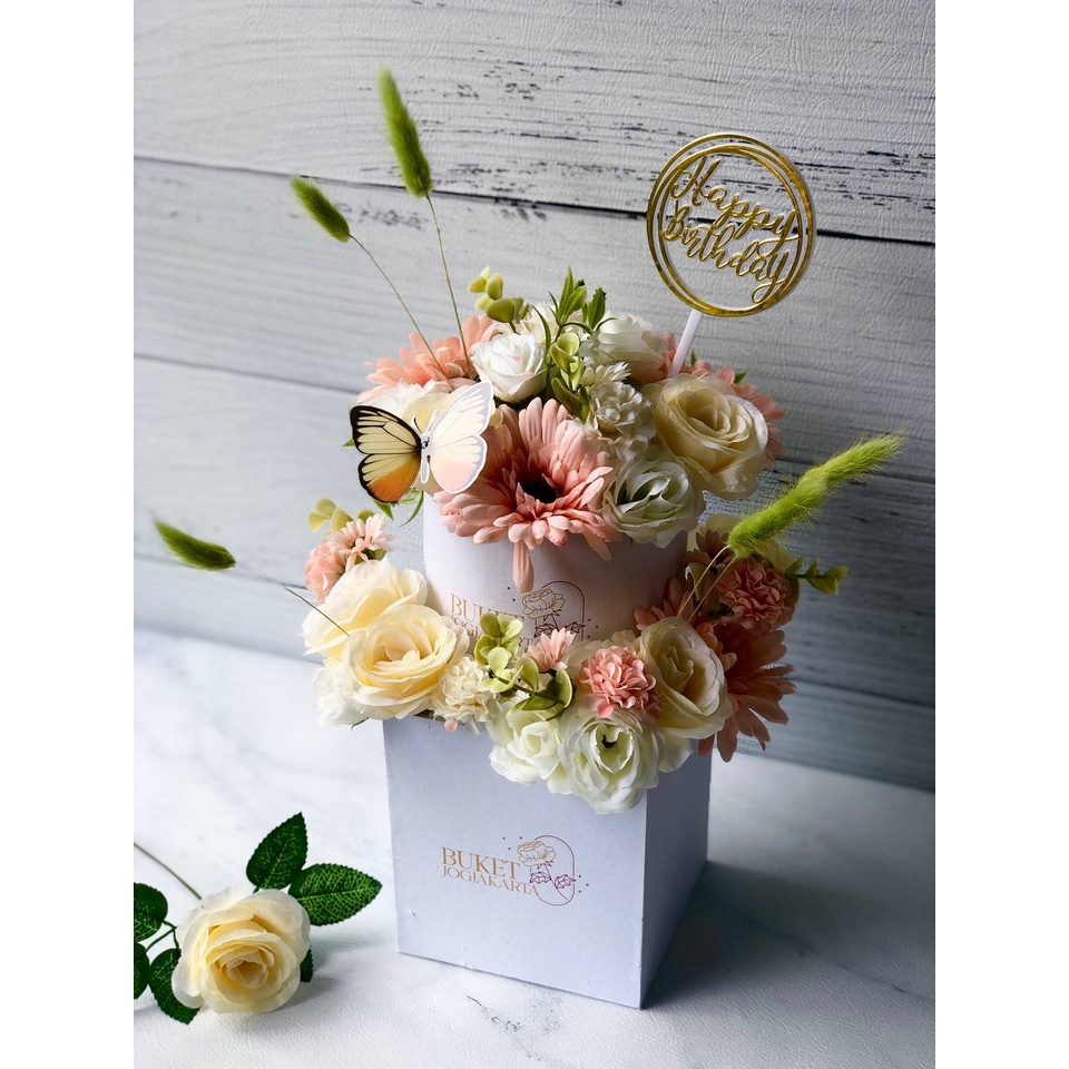 Buket Box Bunga kado ulang tahun / Anniversary buket bunga kado ulang tahun gratis kartu ucapan
