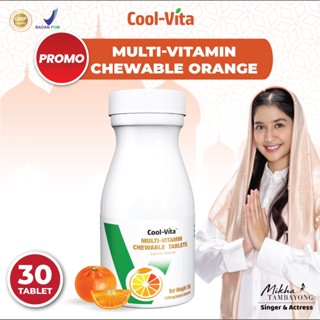 Image of 【READY】 CoolVita MultiVitamin Chewable (Kunyah) Suplemen Makanan Rasa Orange isi 30 Tablets