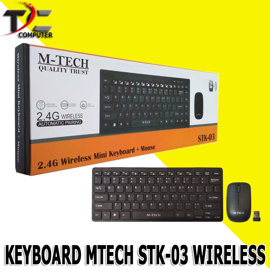 M-Tech Keyboard Mouse Wireless STK-03 Keyboard Mouse PC