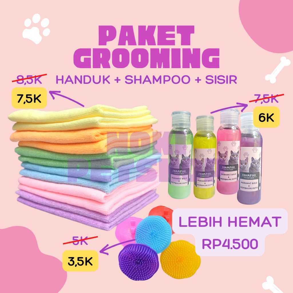 [BISA COD] PAKET HEMAT GROOMING KUCING | PAKET MANDI KUCING ANJING KELINCI PREMIUM LENGKAP PAKET HEWAN MANDI KUCING HANDUK MICROFIBER + SISIR + SHAMPO PARFUM SIKAT POUCH HAIR DRYER PERAWATAN SET PAKET LENGKAP HAIRDRYER BULU PUTIH KERING ALAT MALANG KITTEN