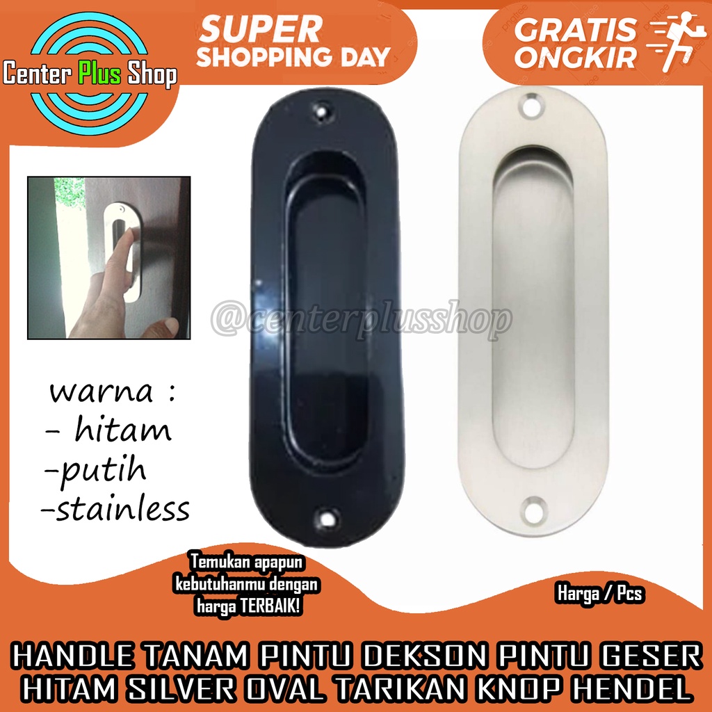 Pull Plate Handle Tanam Pintu Geser Lonjong Oval Mangkok Rokok Pegangan Pintu Tarikan Handel Sliding
