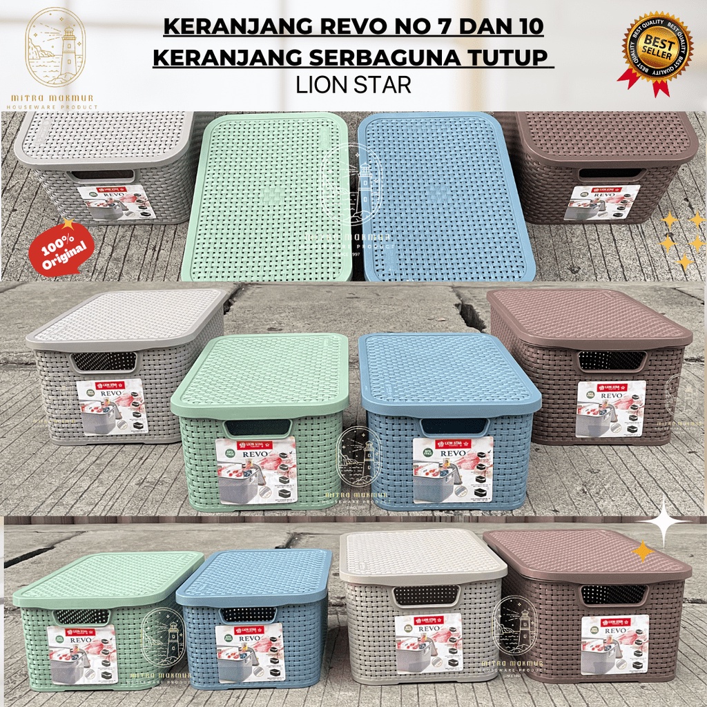 LION STAR - REVO STORAGE BOX NO 7 &amp; 10 / KERANJANG SERBAGUNA TUTUP