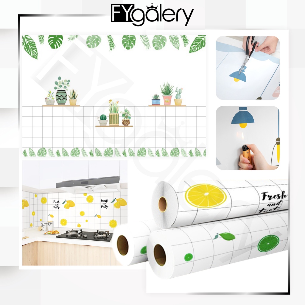 FYGALERY HL0204 Wallpaper Dinding Dapur Anti Minyak Wall Sticker Kitchen Sheet Import