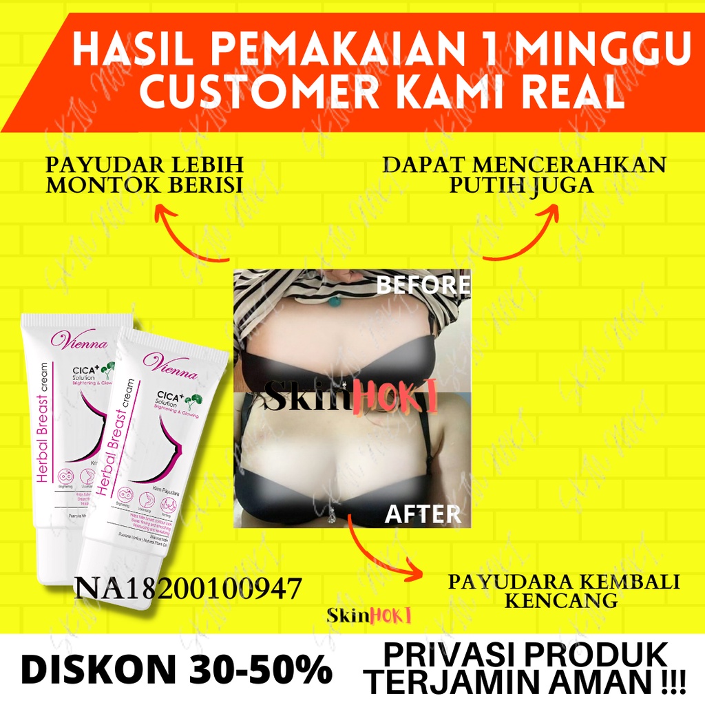 [PRIVASI] PEMBESAR PAYUDARA CREAM VIENNA HERBAL BREAST 80ml PENGENCANG PAYUDARA ORIGINAL BPOM