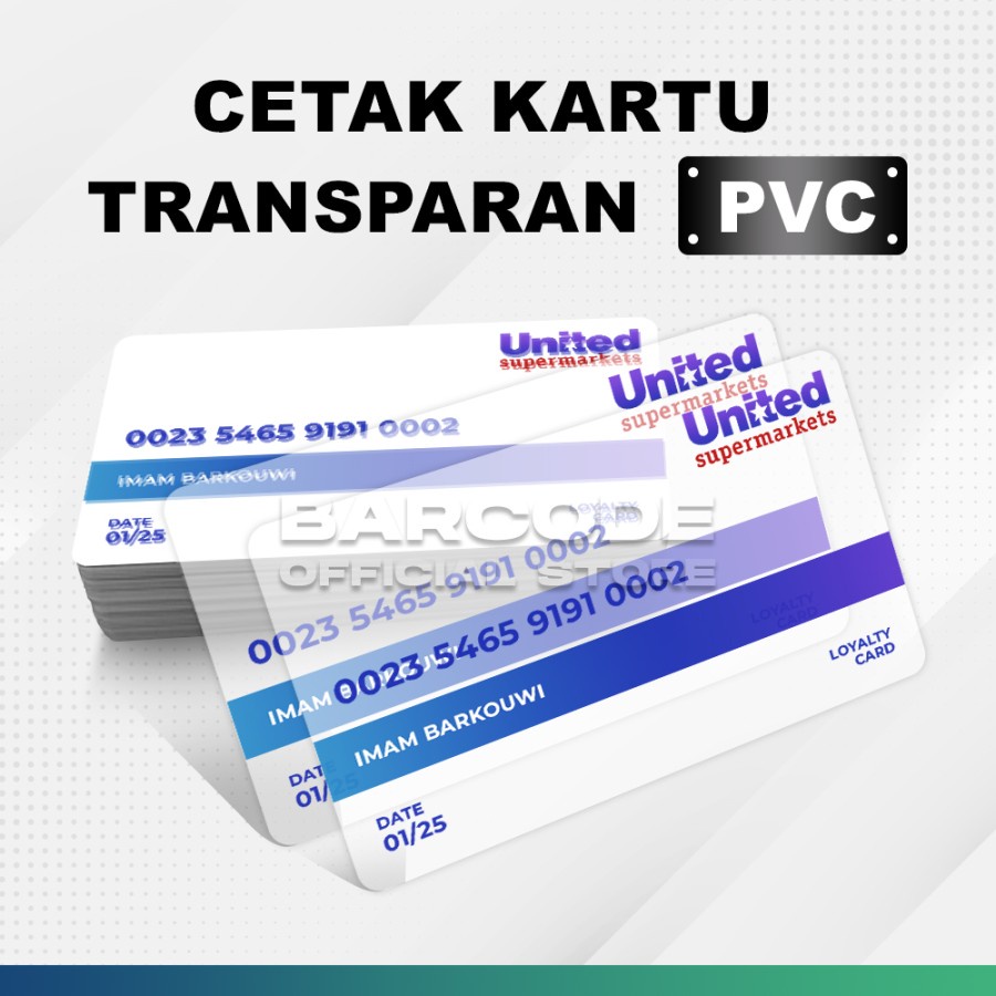 

Custom Preprinted Card Kartu Member Transparan PVC 100 Pcs