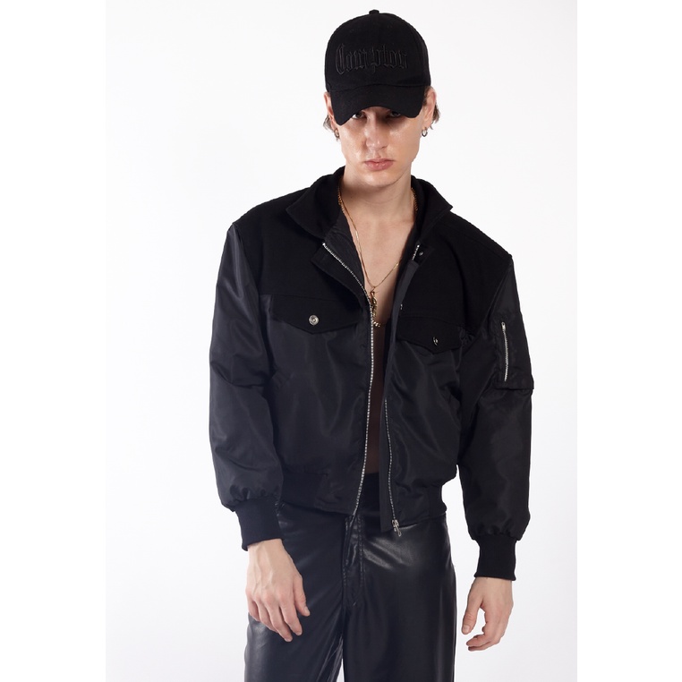 OCWA FELIX MIXED DENIM BOMBER JACKET