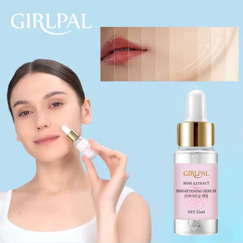 [BPOM] GIRLPAL Rose Brightening Serum 25ml Niacinamide 4% Skincare Brighty Essence Wajah Glowing Moisturizer