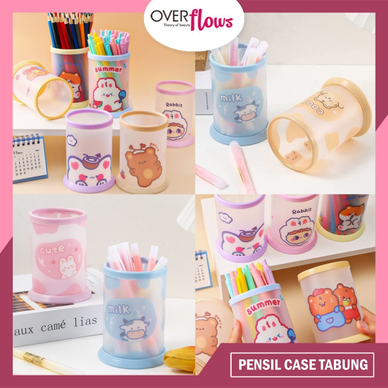 OVERFLOWS.ID DESK ORGANIZER KOTAK PENSIL TABUNG PEN STAND TEMPAT MAKE UP KOTAK PENYIMPANAN PEN HOLDER TEMPAT PENYIMPANAN