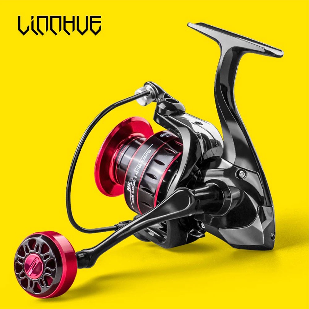 R3S LINNHUE Reel Pancing Spinning Fishing Gear Ratio 5.2:1 8Kg - HK4000 - Red R3WS