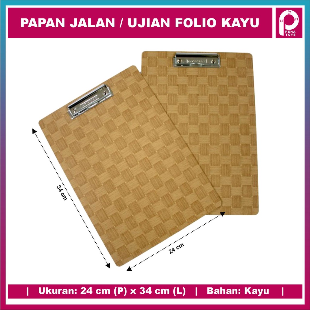 

Papan Jalan Folio Kayu Murah Clipboard Alas Ujian - 1 Buah