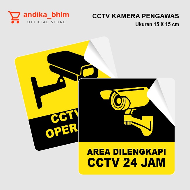 

Sticker CCTV | Stiker Kamera Pengawas | 15x15cm | Waterproof