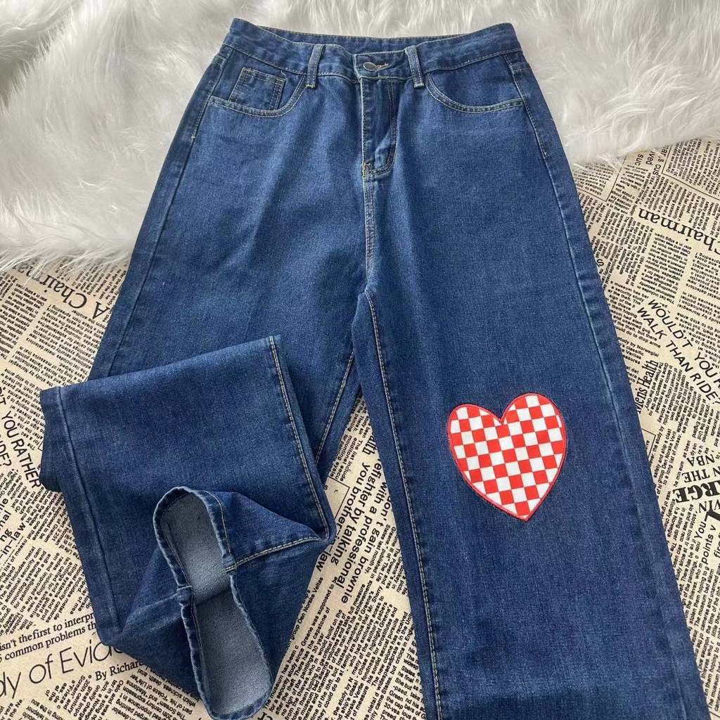 LOVE Jeans Kulot / Highwaist Loose Celana Jeans Wanita Street Style