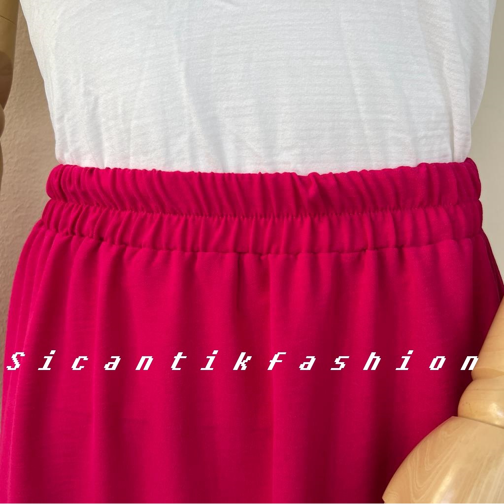 Rok Crinkle Airflow Premium / Rok Polos Korean Style / Skirt Panjang