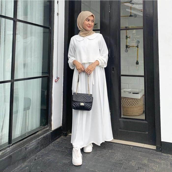 Gamis Terbaru 2022 Baju gamis Remaja Modern Kekinian Polos Hitam