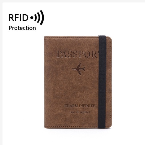 Dompet Paspor Kulit Passport Travel Wallet RFID Protection 1643 import