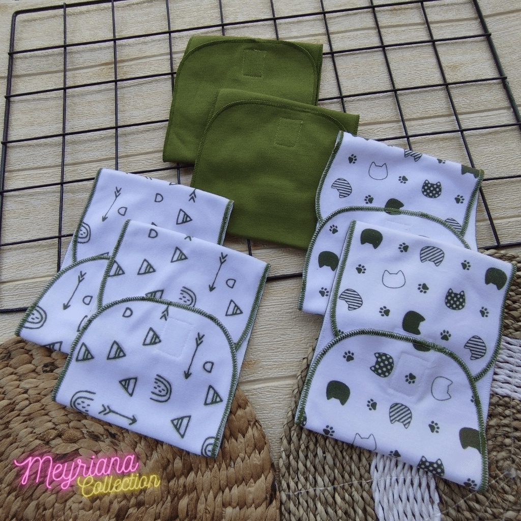 Seri Matcha / Olive - 6 PCS 12 PCS Gurita Bayi Rekat / Gurita Perekat Bayi Motip Panda Meyriana Collection