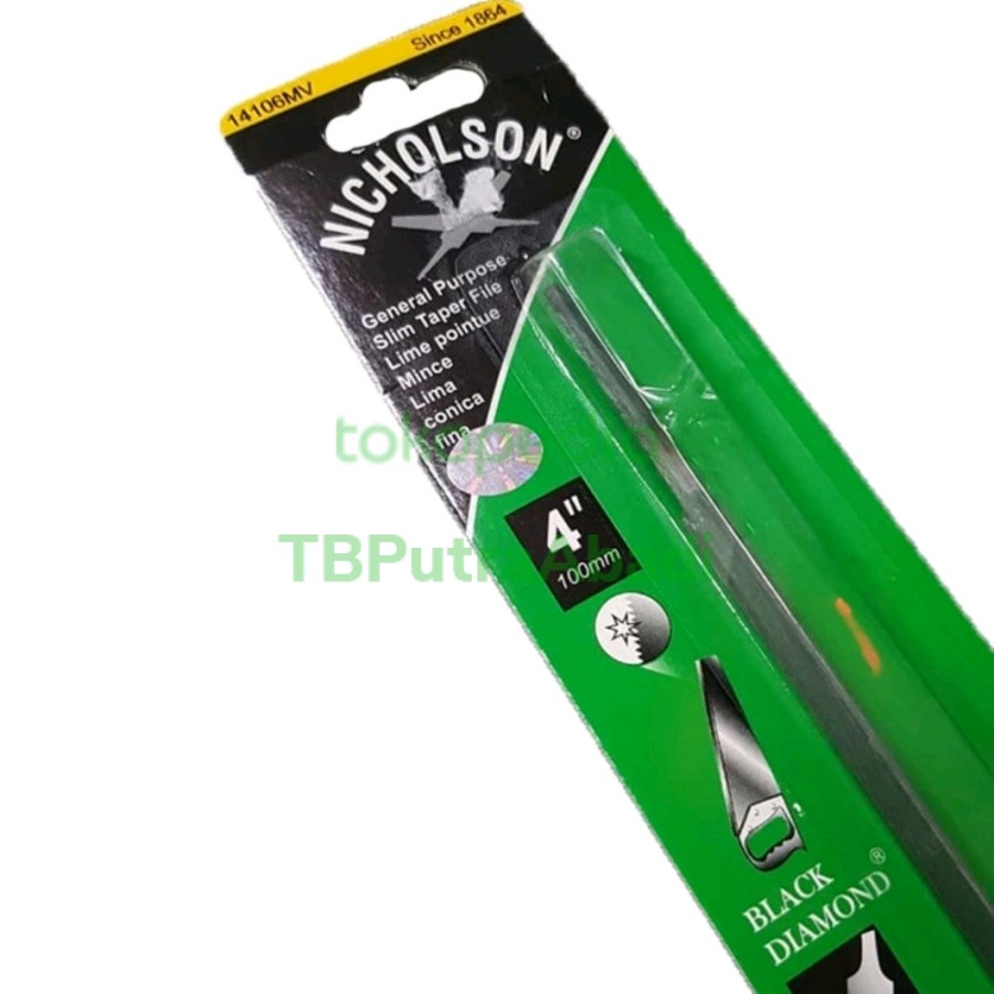 Kikir Segitiga Nicholson 4" (100 mm) Kikir Asah Gergaji Asli Original