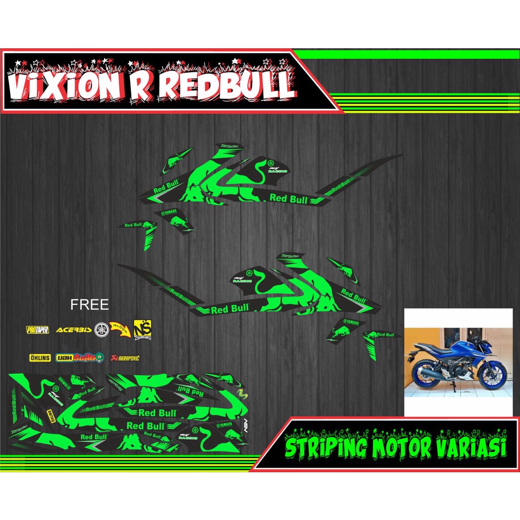 striping stiker motor vixion r redbull
