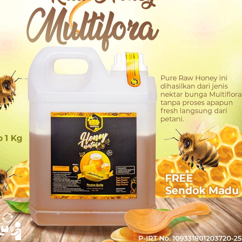 

✹ Murni Asli 1kg Nektar Multiflora 100% Pure Natural Raw Honey ➫