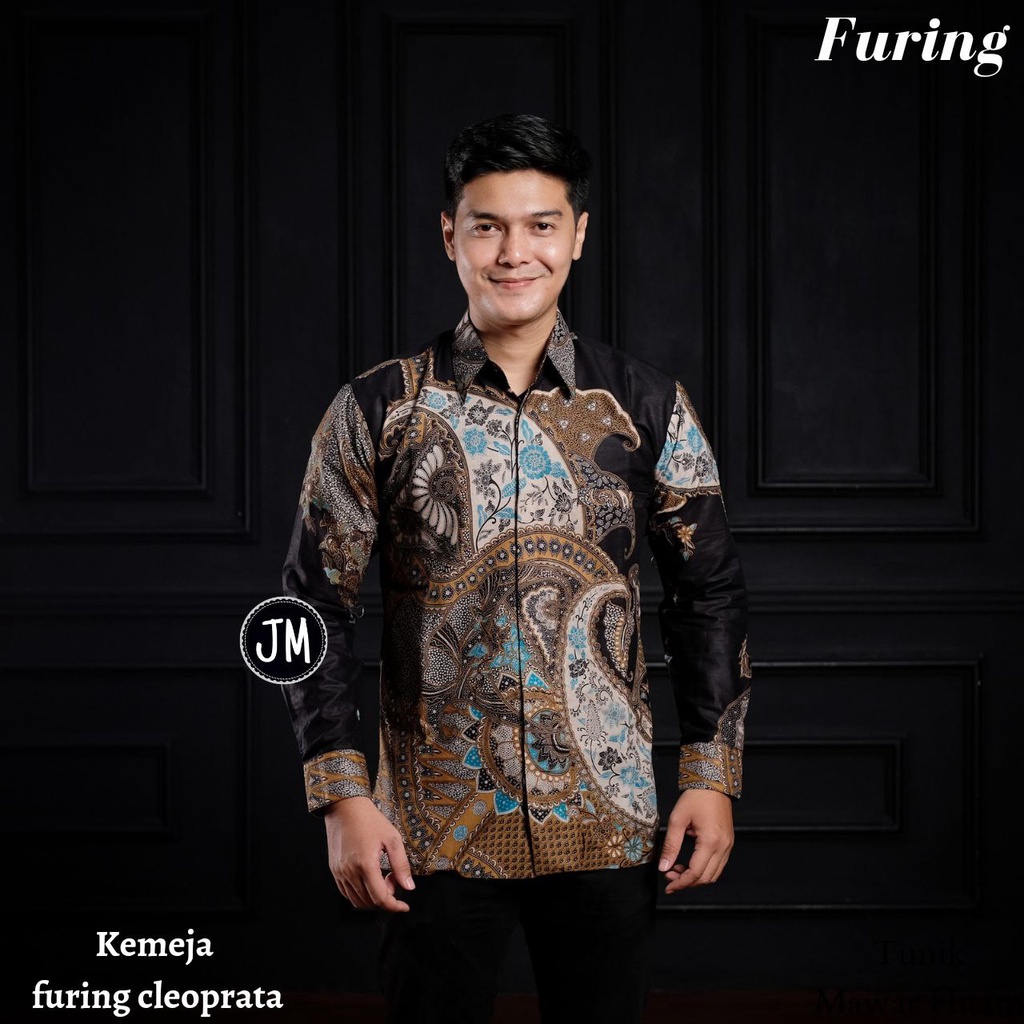 BATIK PRIA 01 LAPIS FURING CAHKRA HITAM / BATIK PRINTING