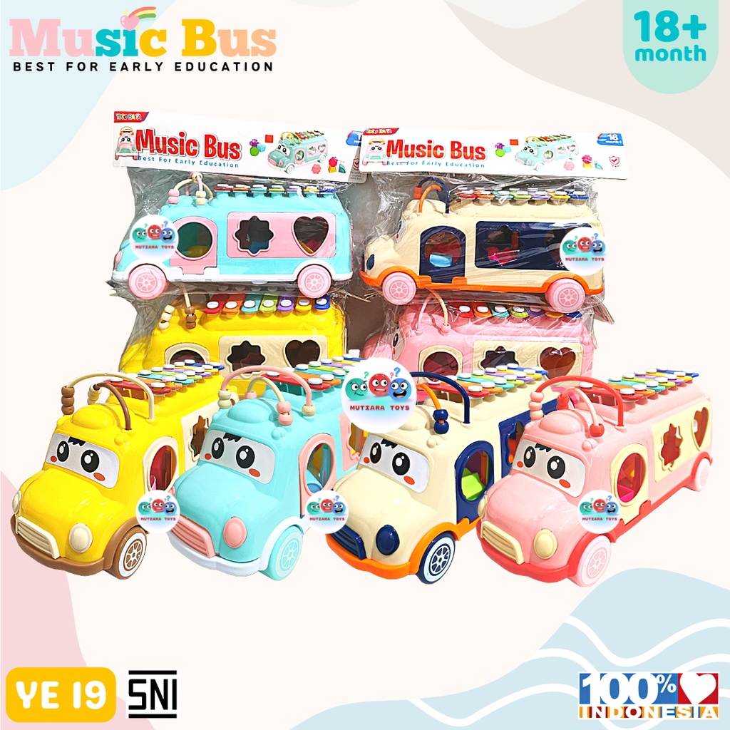 MUTIARATOYS Mainan Edukasi Xylophone Music Bus YE 20