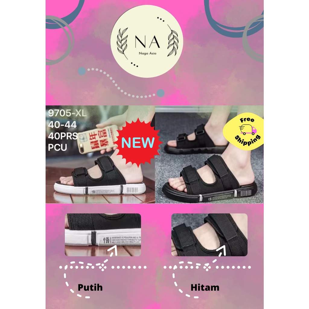 Sandal selop pria wanita ban 2 unisex model terbaru 9705-XL (40-44) sandal import korean style