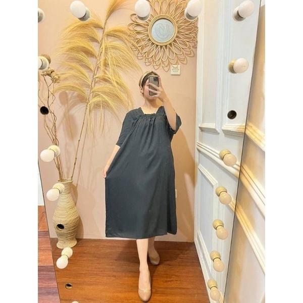 Daster Wanita Kerut Dada Polos Crinkle Ds13