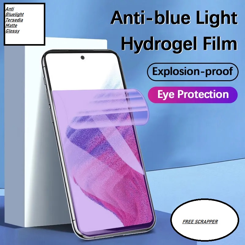 Baru! Hydrogel Anti BLUELIGHT Front-Back SAMSUNG A54 5G&quot; A34 5G&quot; A24 A14 5G&quot; A53 5G&quot; A33 A23 4G&quot; A73 A13 A74 5G&quot; Hidrogel Blue light Ray Biru Full Cover-Ful Coveragel Doff Minyak Jelly Hydro Depan-Belakang Antigores-Anti Gores Tipis-Bagus 5G NEW 2023