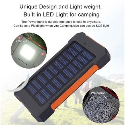 ❂ Power Bank Solar 50000 mah| Solar Cell Tenaga Matahari Dual USB ☚