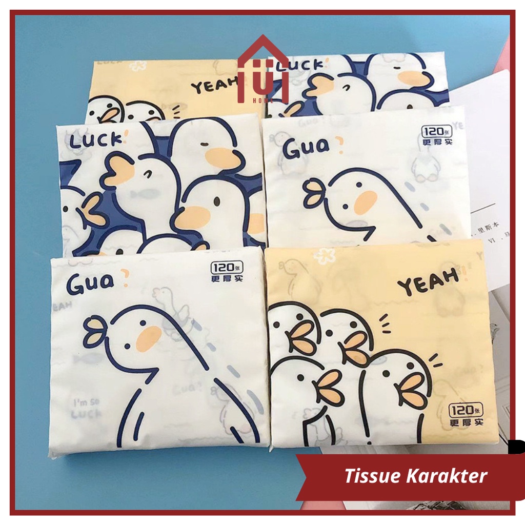 UNISO - TISSUE KARAKTER LUCU / TISSUE PRINTING SLIM PACK / DRY TISSUE / TISSUE KERING MOTIF LUCU