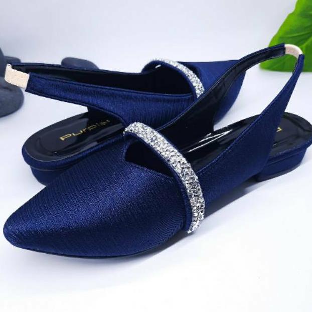 TERLARIS Sendal flat tali teplek Purple Shoes / Sendal Wanita / Sepatu Sendal Tali Wanita murahbgt