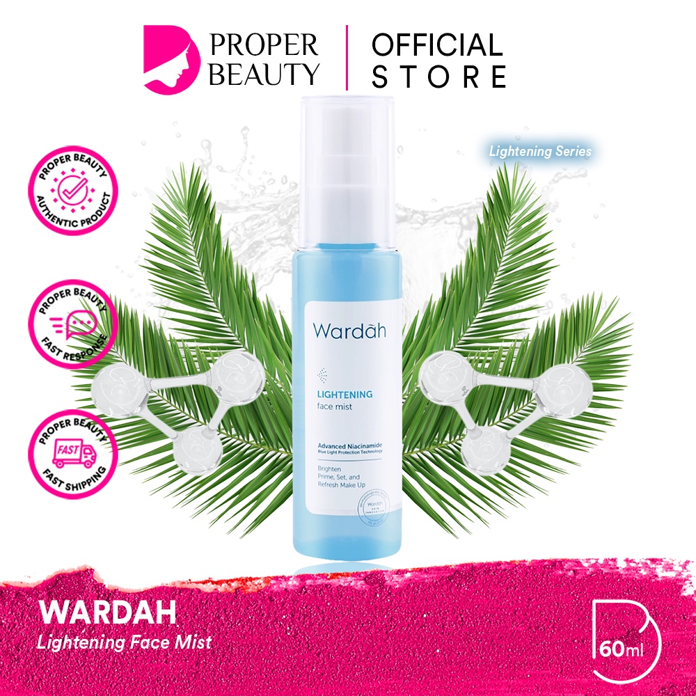 WARDAH Lightening Face Mist Indonesia / Spray Wajah 60ml / Advanced Niacinamide Blue Light Protectio