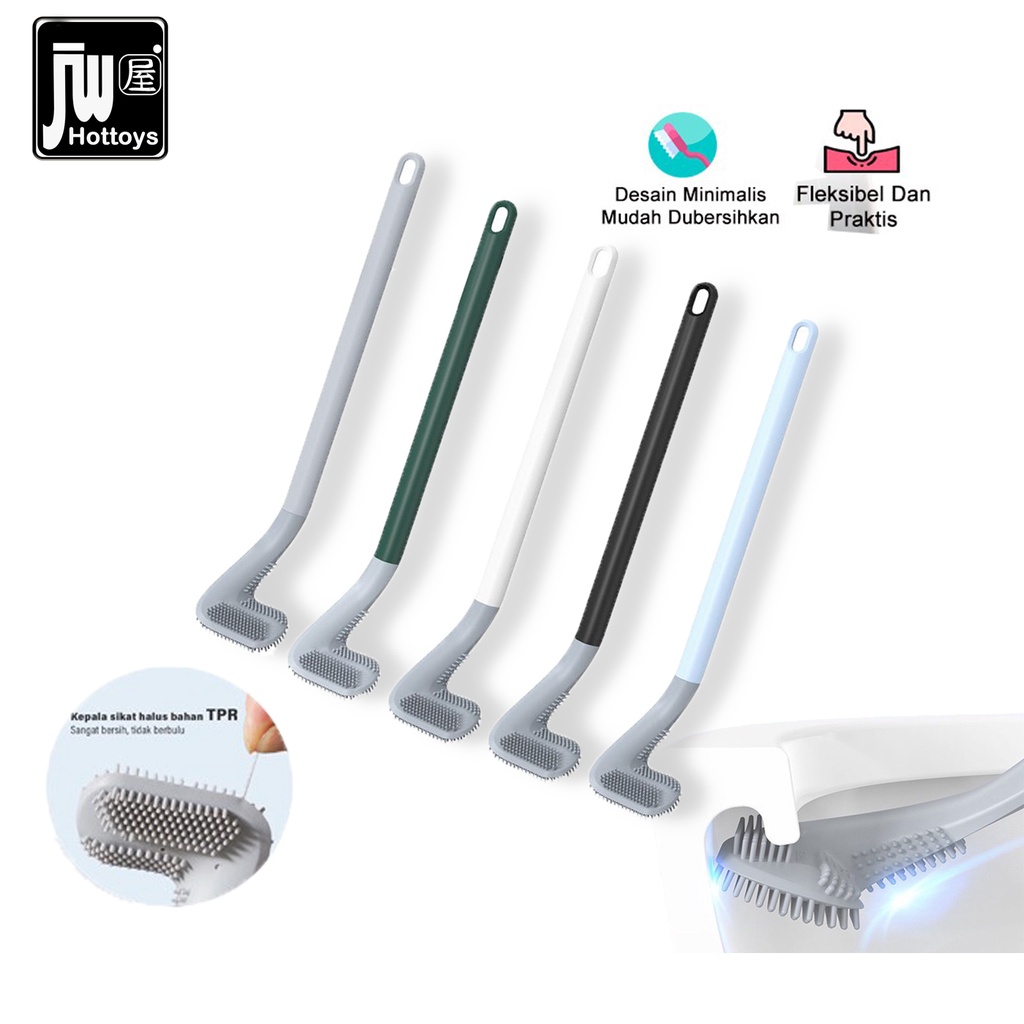 Sikat Kloset Silikon Model Tongkat Brush Toilet Golf Silicone Pembersih Celah Closet Wc