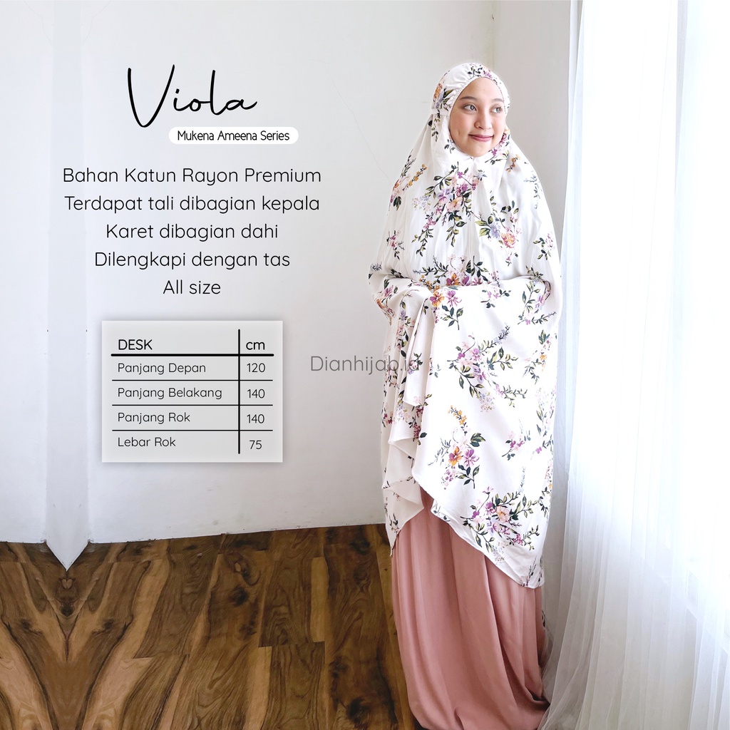 Mukena Dewasa Ameena Series by Dianhijab.id - Bahan Rayon Viscose Premium Mukena Travel Dewasa Jumbo Adem Nyaman Dipakai - Bisa Cod