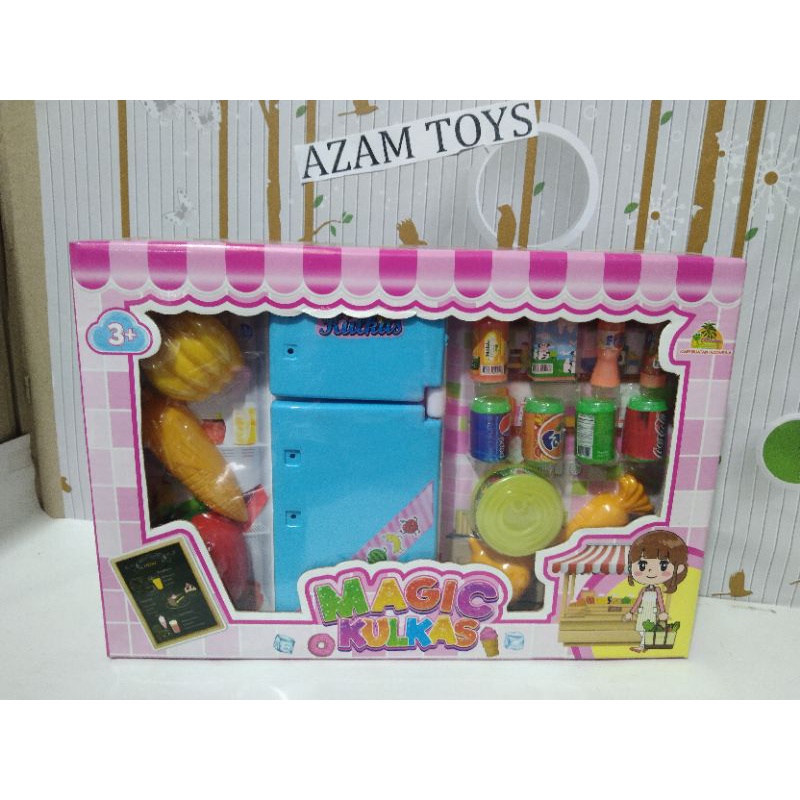 Mainan anak Magic Kulkas makanan minuman buah buahan