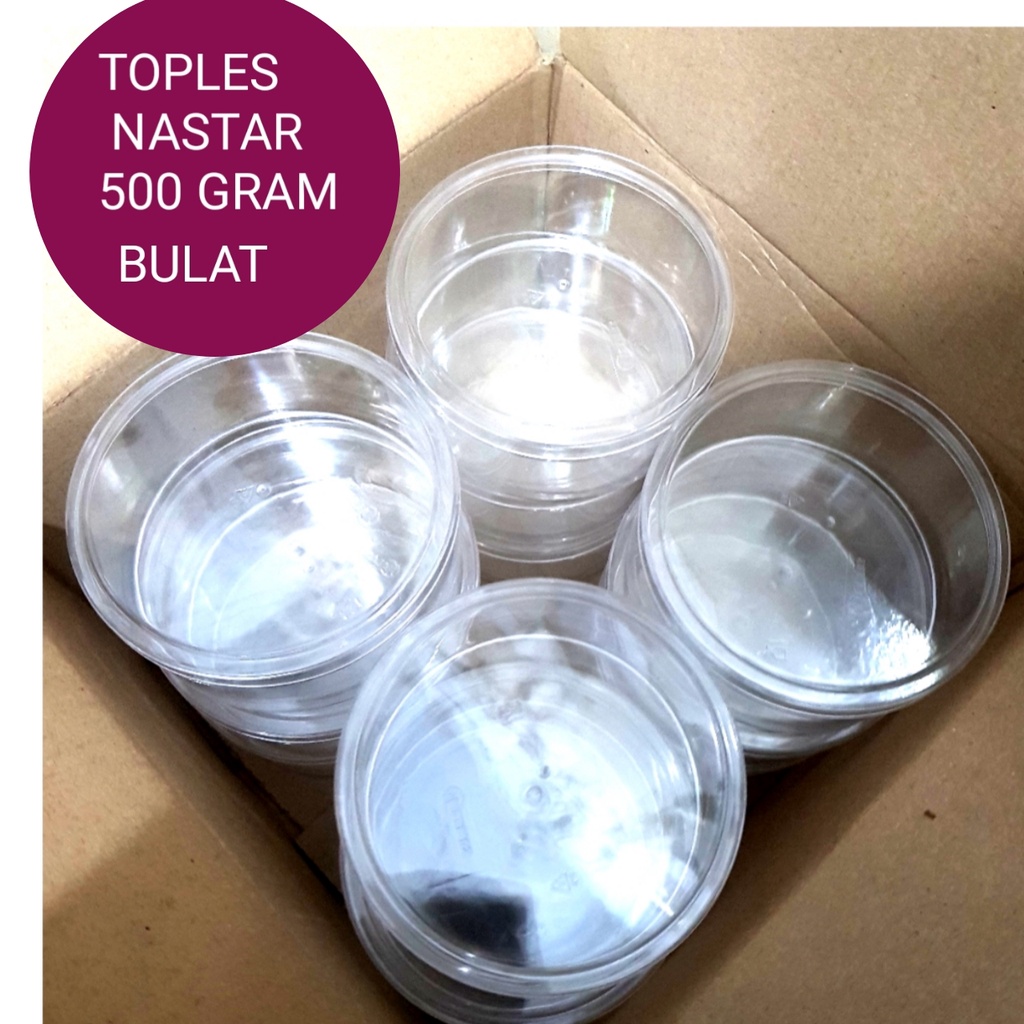 Toples Plastik 500 gr   (12 pcs) / Tempat Nastar / LUSIN / KAPASITAS 500 / 580 GRAM KUE NASTAR /  TOPLES KUE