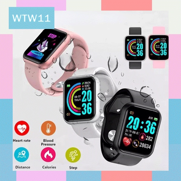 [BISA  COD ] WTW SmartWatch Y68 Sport Tahan Air Smart Bluetooth Watch Heart Rate Gelang Pedometer Pelacak Kebugaran