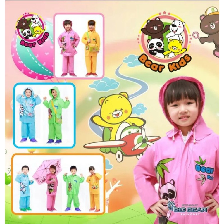 Jas Hujan Anak Paud TK Sd /Jas Hujan Anak Usia 3 4 5 6 7 Tahun Perempuan Laki / Jas Hujan Elephant Brand Kids Cewek Cowok New kombinasi / Mantel Raincoat Gajah Termurah Berkualitas Terbaik