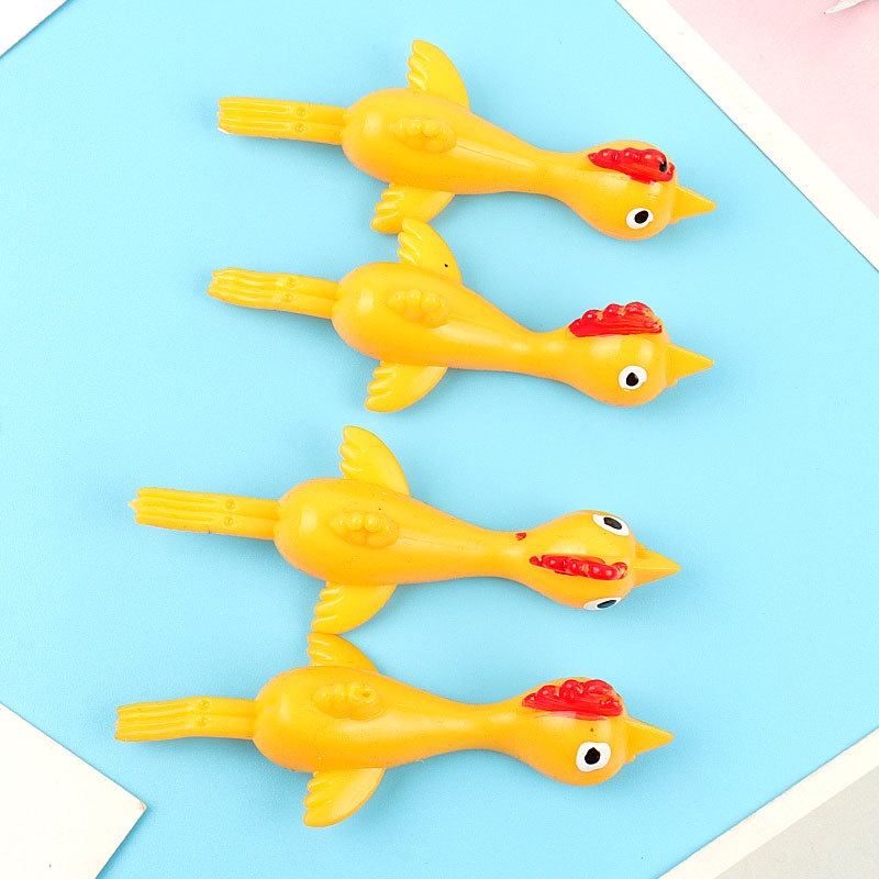 ✨Rubber Slingshot Chicken Flying Toys Sticky Funny Chicken Turkey Slingshot Toy/Ketapel Dinding Ayam terbang mainan anak Toys Funny Joke Rubber Chicken