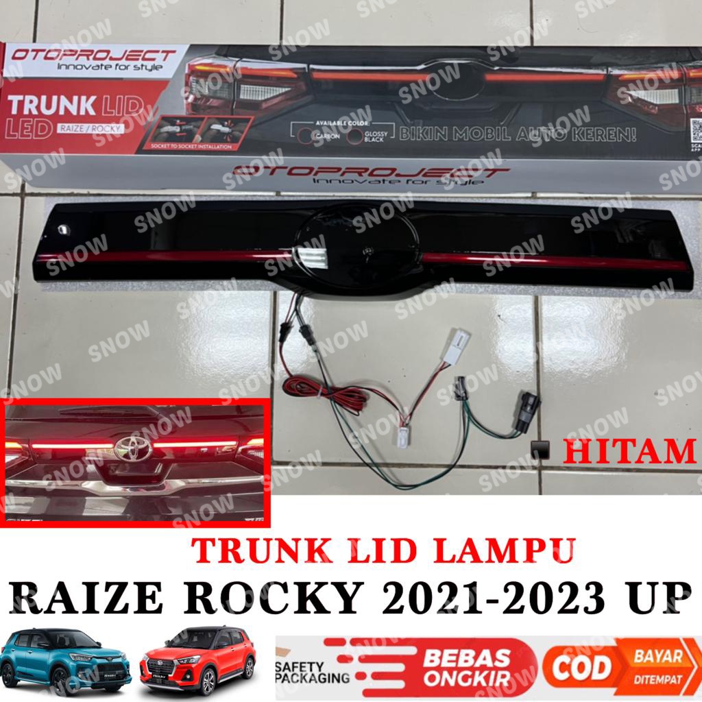 Trunk Lid Raize Rocky Bagasi Belakang LED 2 Function Hitam Carbon