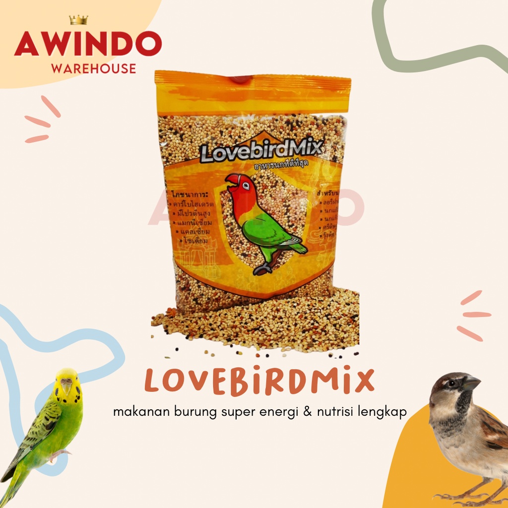 LOVEBIRDMIX - Makanan Pakan Burung Lovebird Parkit Millet