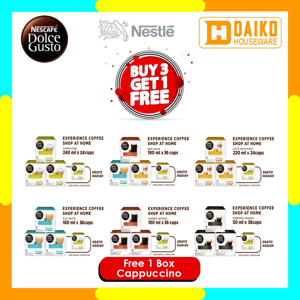 Capsule NDG Nescafe Dolce Gusto PROMO BUY 3 GET 1 FREE 1 BOX Capsule NDG Cappuccino Original Nestle