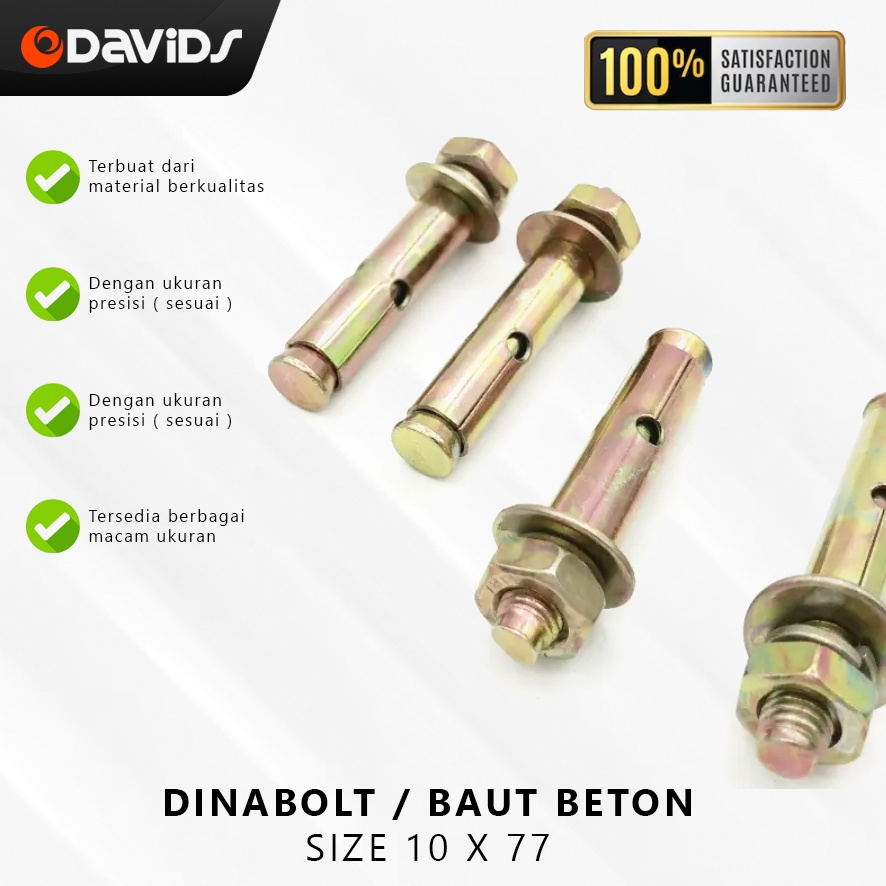 Baut Beton Kuning Ukuran 10 x 77 mm