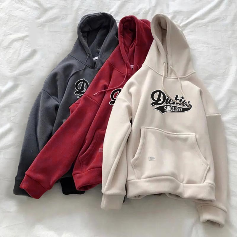 Parisdivarious Sweater Hoodie Jemper (Bordir) Dicks Bahan Fleece Size S - XXL (Pria &amp; Wanita)