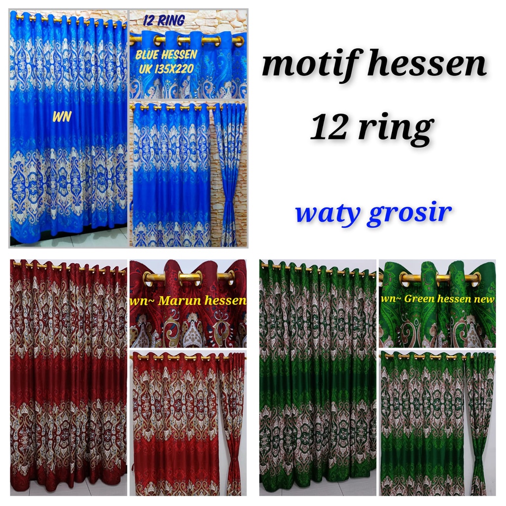 Waty grosir Gorden smokring besar uk 135x220 promo gorden produksi sendiri 12 ring