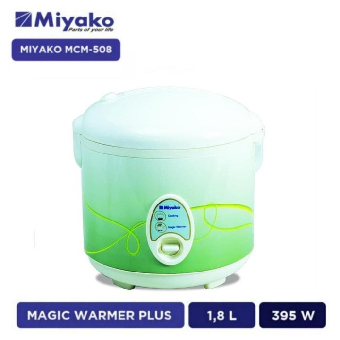 MIYAKO RICE COOKER MCM 508 / MCM508 [1,8L] GARANSI RESMI - LINE GREEN ORIGINAL